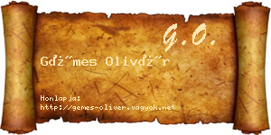 Gémes Olivér névjegykártya