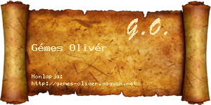 Gémes Olivér névjegykártya